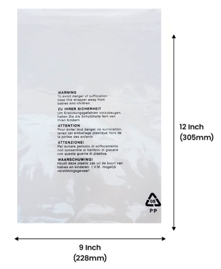 FBA Poly Bags 9"x 12" 100 Bags